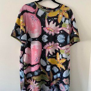 Limited Edition Boxy Bold Black Pink Yellow Floral Dress